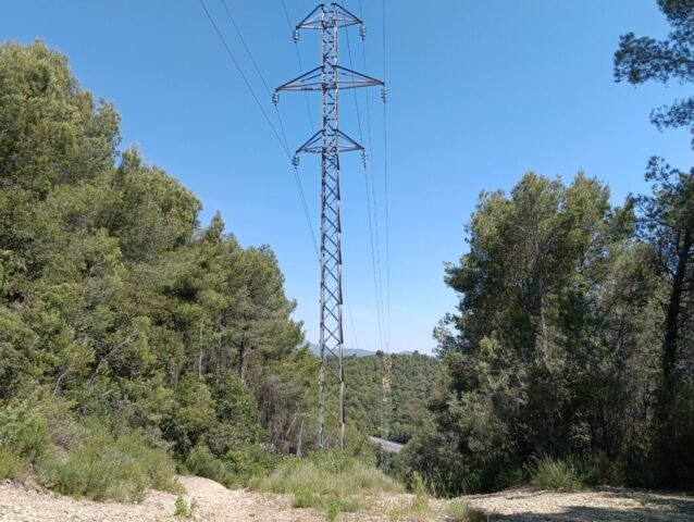 FONOLLET, torre de can -medieval- minses restes a la dreta d'entre les dues torres de la llum, abans de l'autopista (RUBÍ) 27-5-26